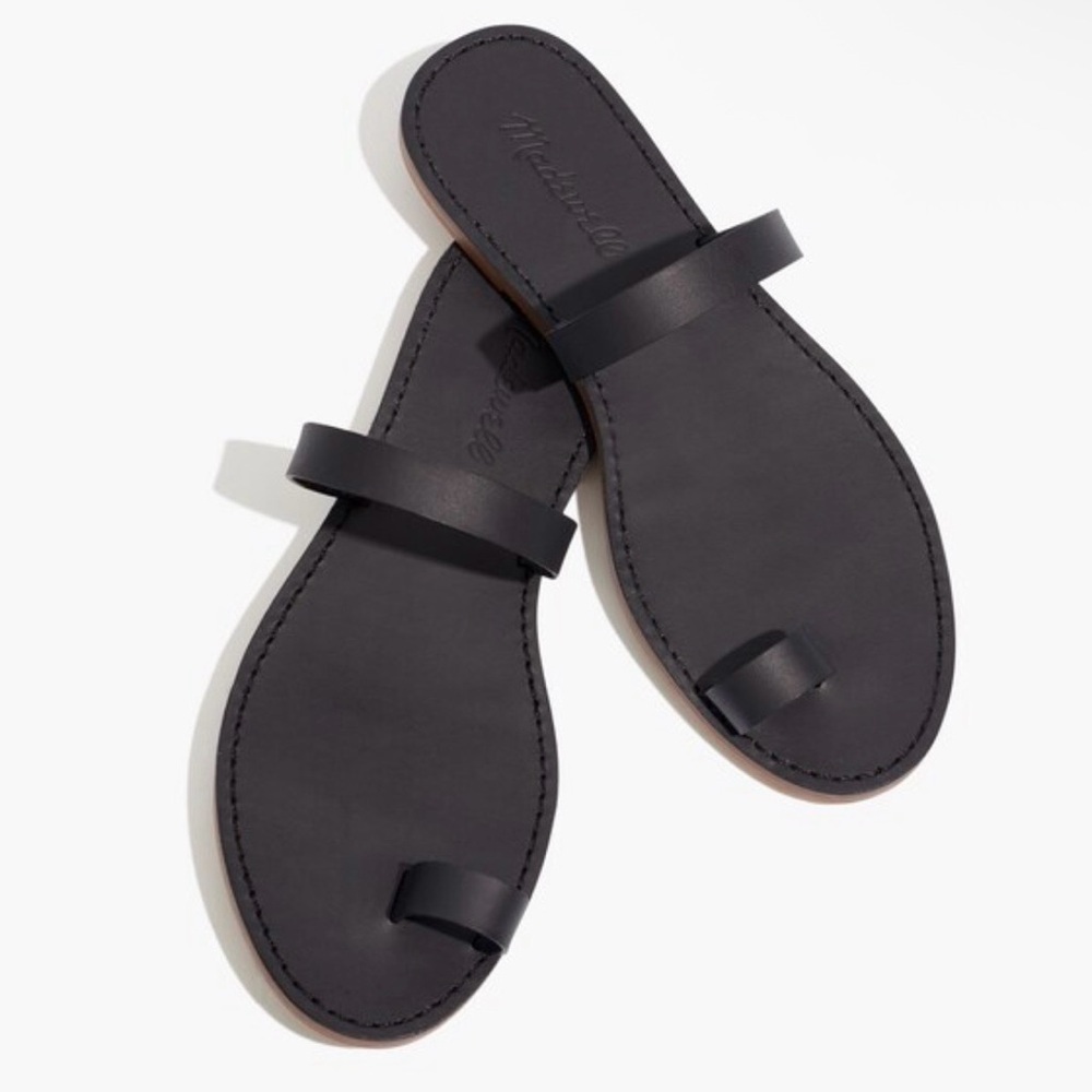 MADEWELL The Boardwalk Bare Slide Sandal in True Black